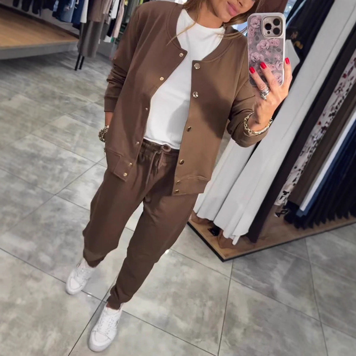 🧥🌙 Άνετο και κομψό, το σετ casual φούτερ και μπουφάν είναι τώρα διαθέσιμο! 💃【Τοπ + Παντελόνι】