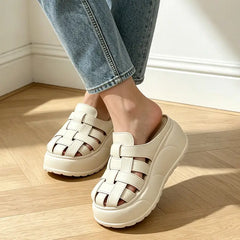 Saboți de Vară Gen „Cage Shoes” cu Platformă: Design Împletit, Talpă Ultra-Moale și Amortizantă, Mărimi 36-41