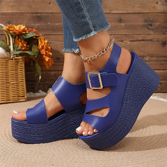 Sandale cu Platformă Înaltă de 8.5cm: Stil Sabot Boho, Barete Late cu Cataramă, Mărimi 36-43