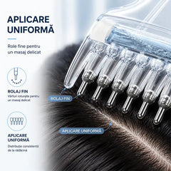Pieptene Aplicator pentru Scalp și Uleiuri Esențiale – Cu bile de masaj și recipient gradat (Ofertă Specială 1+1 GRATIS / Set de 2 bucăți) 💆‍♀️✨