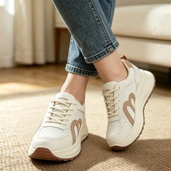 Tenis Alb Modern: Talpă de 4CM cu Amortizare, Confortabil și Stil Mărimi 35-40