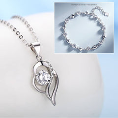 ✨✨Set brățară + colier din argint 925 Heart of the Ocean——3895288