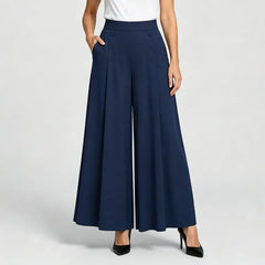 【M-5XL】Pantaloni eleganți, plisați, cu talie înaltă și croială largă, pentru femei