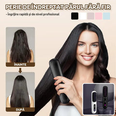 💇‍♀️【Un periaj = păr drept】Pieptene portabil pentru îndreptarea părului cu ioni negativi