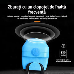 Pachet Promoțional de 3 Culori (Roșu, Albastru, Negru)，Claxon Electric Mini pentru Bicicletă (130 dB) – Spune adio strigătelor în trafic, fă-te auzit și pedalează în siguranță!