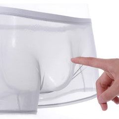 【4 bucăți】 Boxeri subțiri de mătase cu plasă de gheață, respirabili, sexy