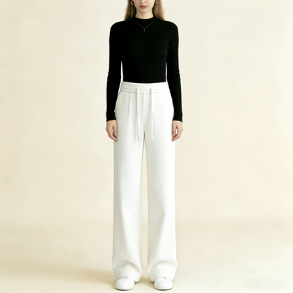 Νέα γυναικεία ελαστικά παντελόνια με φαρδιά μπατζάκια