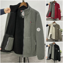 Ανδρικό παλτό από χοντρό μάλλινο fleece, ζεστό και άνετο