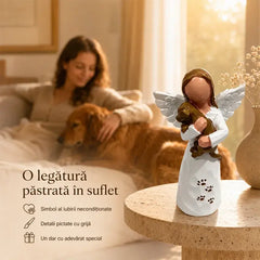 🕊️Figurină decorativă din lemn cu înger păzitor, cu efect calmant
