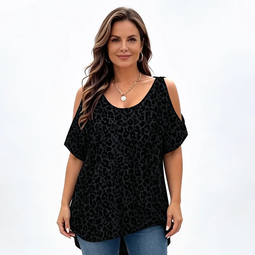 👚Tricou Fashion Oversize cu Umeri Decupați