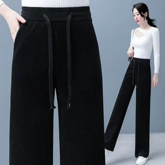 👖【40-110 KG】Νέα γυναικεία ελαστικά παντελόνια με φαρδιά μπατζάκια
