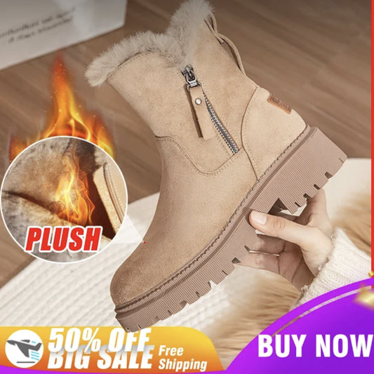 💘【35-43】Γυναικείες μπότες χιονιού 2024 χειμώνας νέα γυναικεία παπούτσια κασμίρ ζεστές μπότες
