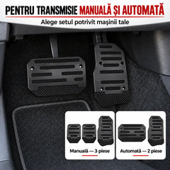 🚗 Set Universal de Pedale Auto pentru Transmisie Manuală și Automată! Suprafață Antiderapantă cu Inserții din Cauciuc · Contact Mai Amplu și Apăsare Stabilă · Montare Sigură cu Șuruburi · Disponibil în 4 Culori!