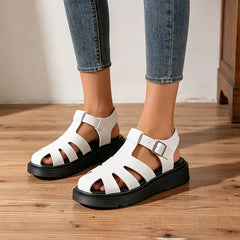 Sandale Romane Retro cu Talpă Groasă – Stil franțuzesc chic și confort maxim, disponibile până la mărimea 43!