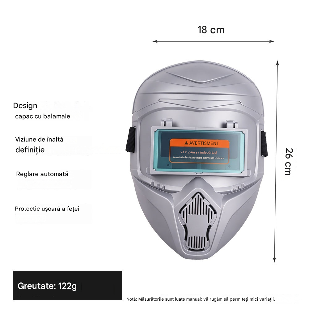 Mască de sudură complet automată cu lumină variabilă