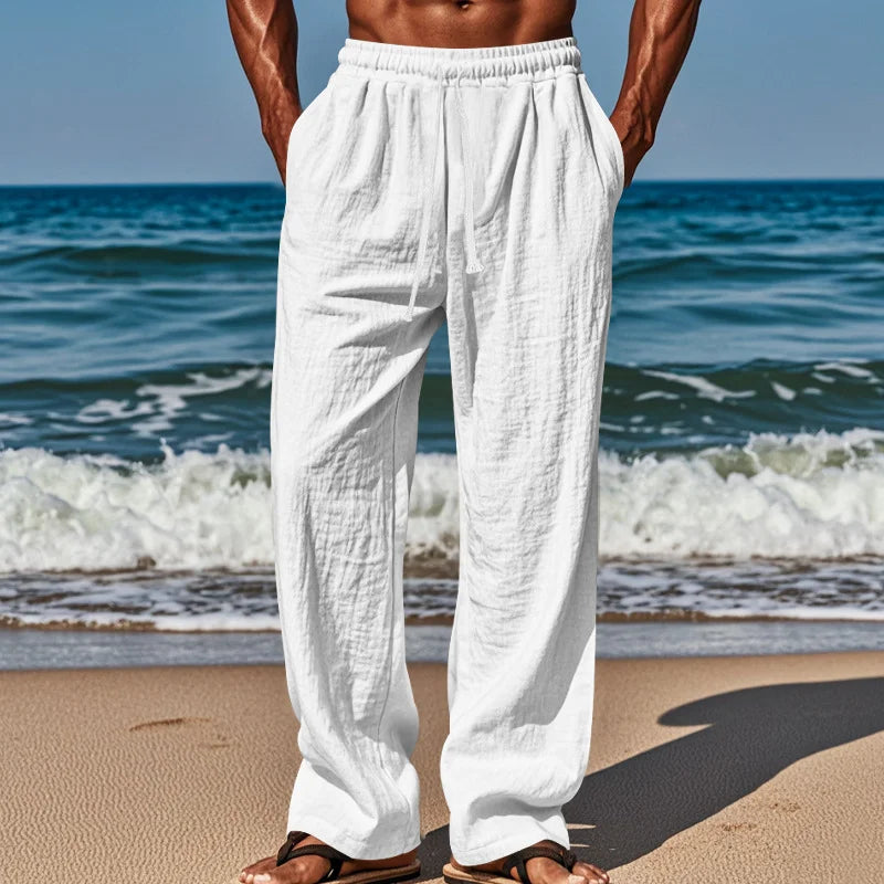 🌊✨ Pantaloni casual bărbătești confortabili din in｜Respirabili, anti-șifonare + elasticitate superioară ✨