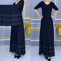 🔥【Potrivită pentru toamnă și iarnă】🔥Fustă midi groasă de lână