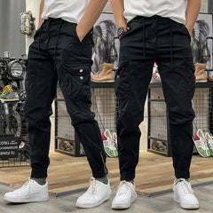 Pantaloni de lucru bărbați cu buzunare multiple și talie elastică cu șnur——🌱 Ofertă de primăvară 50% reducere
