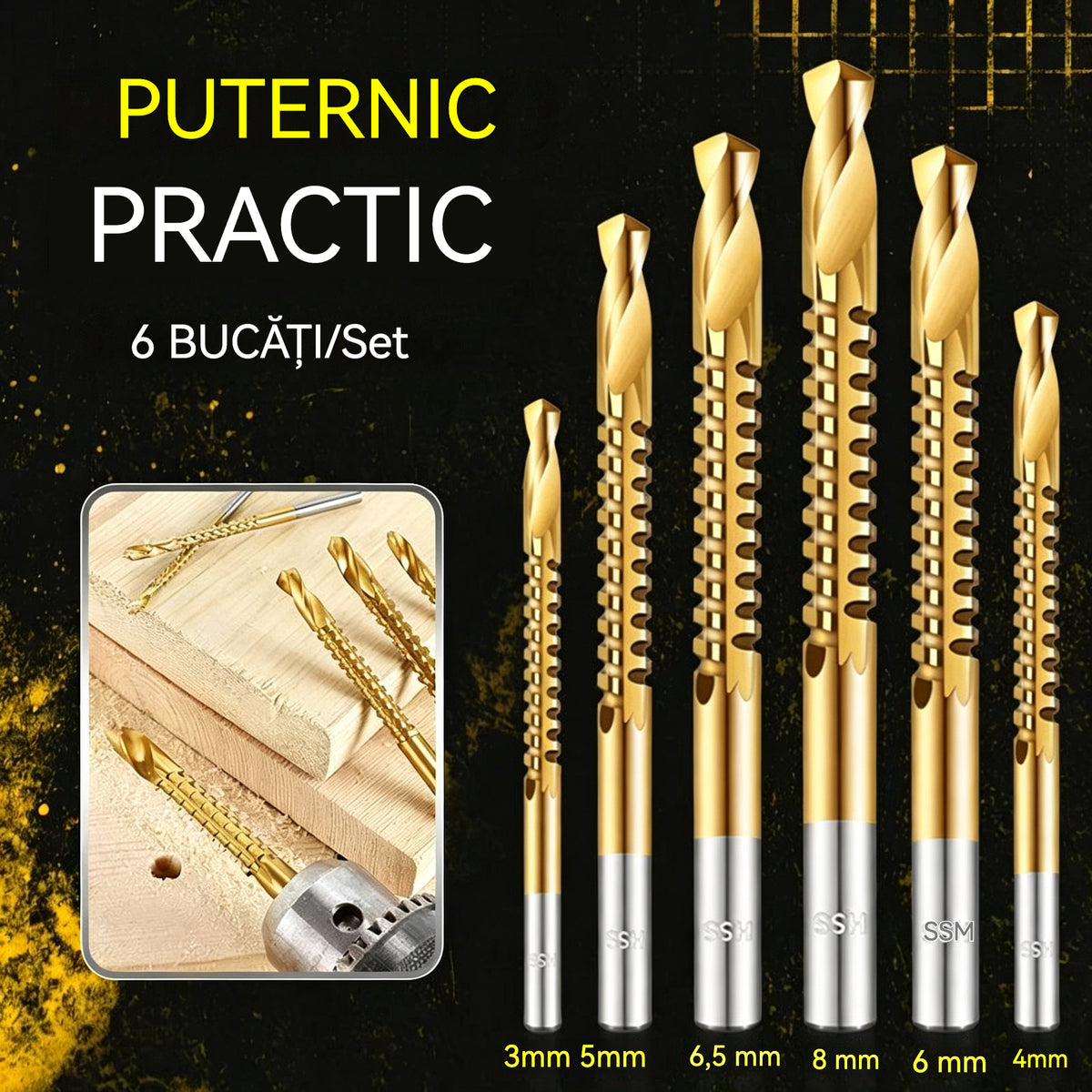 ⚙️ Set de Burghie Elicoidale: Fabricate din Oțel Rapid, Înveliș cu Titan și Gata pentru Multiple Materiale 🧰👍