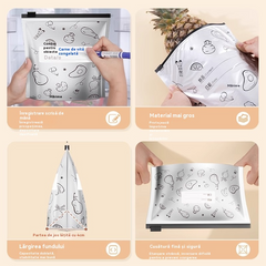 🥩【30bucăți】Pungă sigilată din folie de aluminiu cu fermoar, pentru păstrarea prospețimii, pentru uz casnic la frigider de calitate alimentară