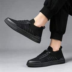 👟【Material respirabil nou îmbunătățit】Pantofi casual bărbătești din material tricotat flyknit – ușori, comozi și ultra respirabili
