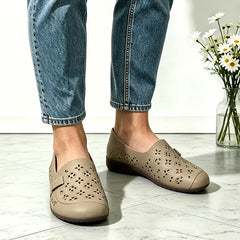 【piele naturală premium îmbunătățită】pantofi casual noi, confortabili, cu design perforat respirabil