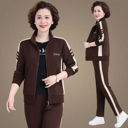 💥Μεγάλες πωλήσεις🎉【Μπουφάν + Παντελόνι】Νέο σετ αθλητικών ειδών για μεγάλες καμπύλες