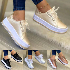 【Το best seller του καταστήματος】Γυναικεία casual παπούτσια με στρογγυλή μύτη και χοντρή σόλα