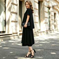 Set Elegant 2 Piese: Bluză Lejeră cu Margine Ondulată și Pantaloni Largi - Confortabil și Modern