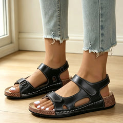 【Cel Mai Vândut în Magazin】Sandale Fashion Confortabile cu Toc Wedge și Închidere cu Scai