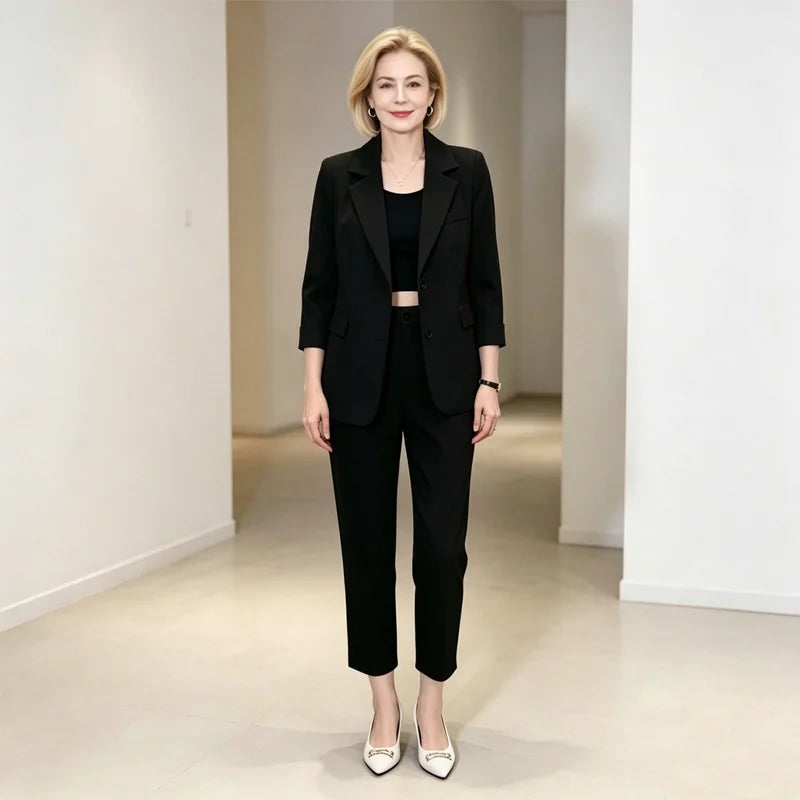 【Jachetă + pantaloni】set casual elegant și modern cu stil rafinat