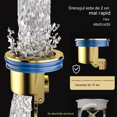🔥 Cumpără 1, primești 1 gratis! 🔥🚿 Sifon de pardoseală universal din alamă, cu nucleu anti-miros și dezodorizare ✨