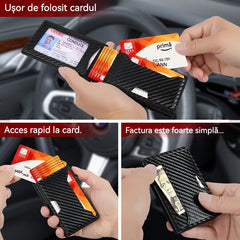 🔒 Portofel Inteligent Pop-Up cu Protecție RFID – Acces Rapid și Stil Premium