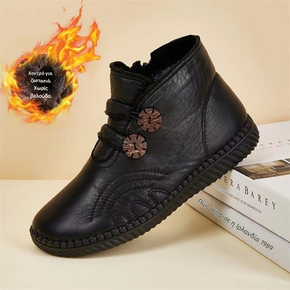 💥【Μεγέθη 35-40】Γυναικεία χειροποίητα δερμάτινα βαμβακερά αντιολισθητικά παπούτσια