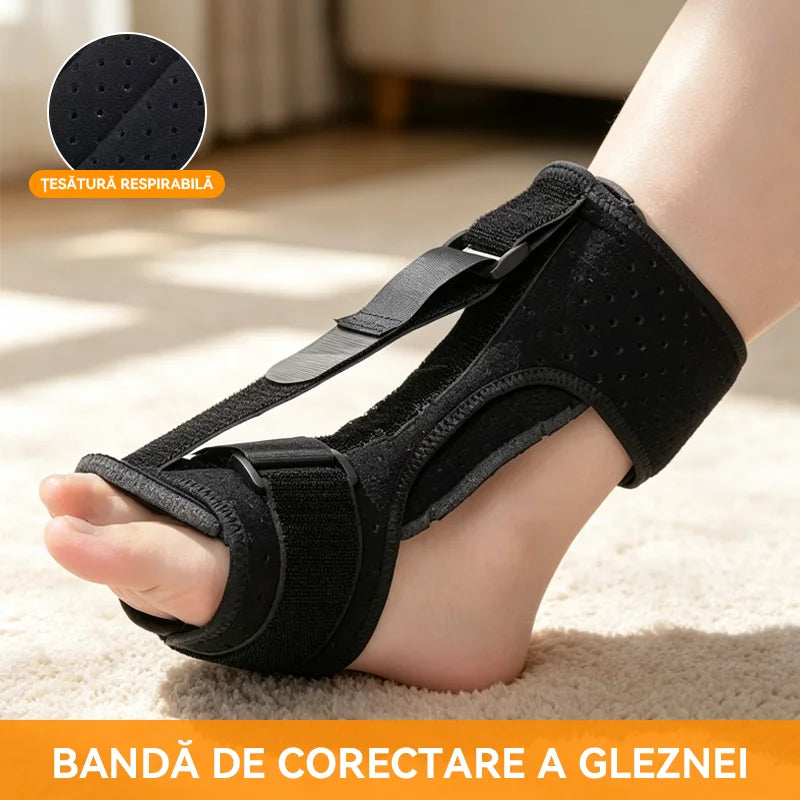 【2 buc】Orteză Medicală Glezna-Picior pentru Fasciită Plantară, Suport Regilabil Noapte, Bandă de Tracțiune Dorsală pentru Corectare Drop Foot