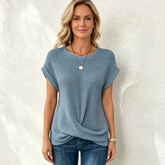 👚 tricou uni tip vafă, la modă｜subțiază vizual silueta・respirabil și confortabil ✨