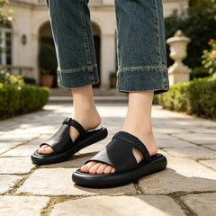 👡💕Papuci la modă, stil retro, cu design împletit și talpă moale