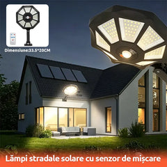 🏡✨Lampă stradală solară cu senzor de mișcare / Aplică inteligentă de exterior cu energie solară