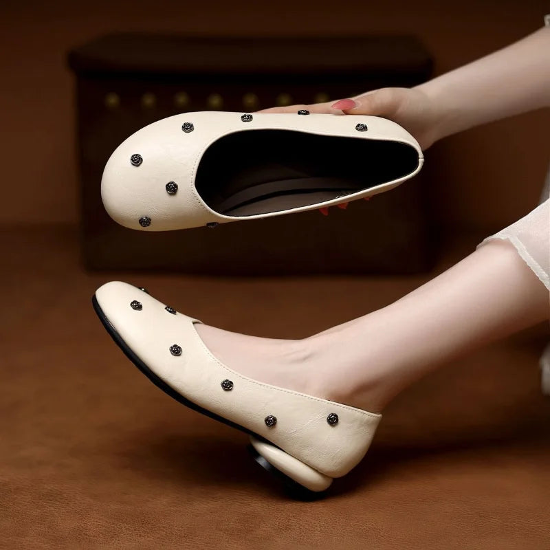 🌹【Senzație ca pe nori】pantofi eleganți cu talpă moale și decor floral trandafir｜ rafinați și eleganți