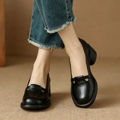 👞 pantofi retro la modă cu toc gros