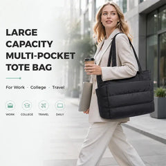 👜 Spune CUMPĂRĂ AICI dezordinii din geantă! Geantă Tote puffy de mare capacitate (Compartiment protejat pentru laptop 15.6" / Organizare impecabilă)! ✨