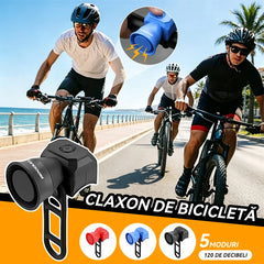 🛍️ Super Promoție: 1+1 GRATIS! Claxon Electronic Puternic 120 dB pentru Bicicletă și Trotinetă | Tip-C, IP4