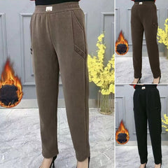 🔥👖Μοντέρνο ψηλόμεσο παντελόνι που λεπταίνει τη σιλουέτα, casual στυλ, με επένδυση fleece για ζεστασιά