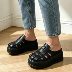 Saboți de Vară Gen „Cage Shoes” cu Platformă: Design Împletit, Talpă Ultra-Moale și Amortizantă, Mărimi 36-41