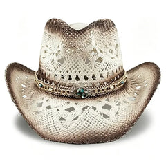 🤠 Fii o emblemă a stilului retro! Pălărie de cowboy din paie croșetate, elegantă și protecție solară! ✨🌵