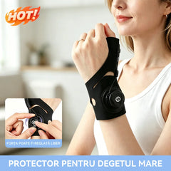 Orteză pentru Încheietură și Degetul Mare cu Sistem Rotativ – Suport Medical cu Compresie Reglabilă pentru Tendinită, Tenosinovită și Protecție Articulații
