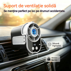 🌀 Ventilator Portabil Mâini Libere cu Ecran LED, Clip Integrat și 199 de Nivele de Reglare