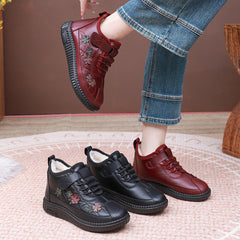 😍【36-42】✨Cizme de iarnă din piele cu căptușeală de lână - Talpă moale, antiderapante, extra călduroase