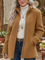 📢【Νέα άφιξη】Μονόχρωμο Fleece Μπουφάν με Φερμουάρ – Τέλειος Συνδυασμός Άνεσης & Στυλ