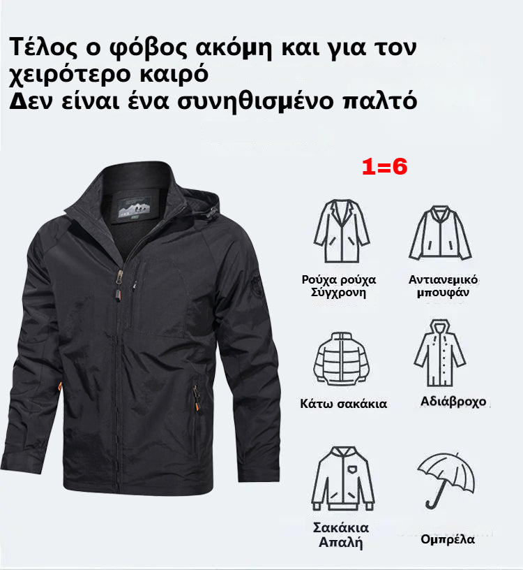 💥Άνετο και ζεστό μπουφάν με κουκούλα και εξαιρετική προστασία από τον άνεμο· όσο περισσότερο το φοράτε